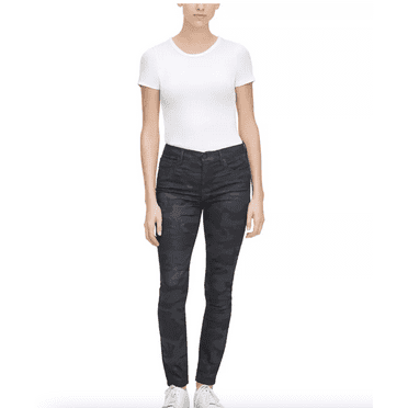 Calvin Klein Jeans Black Camouflage-Print Skinny Jeans Black size 27