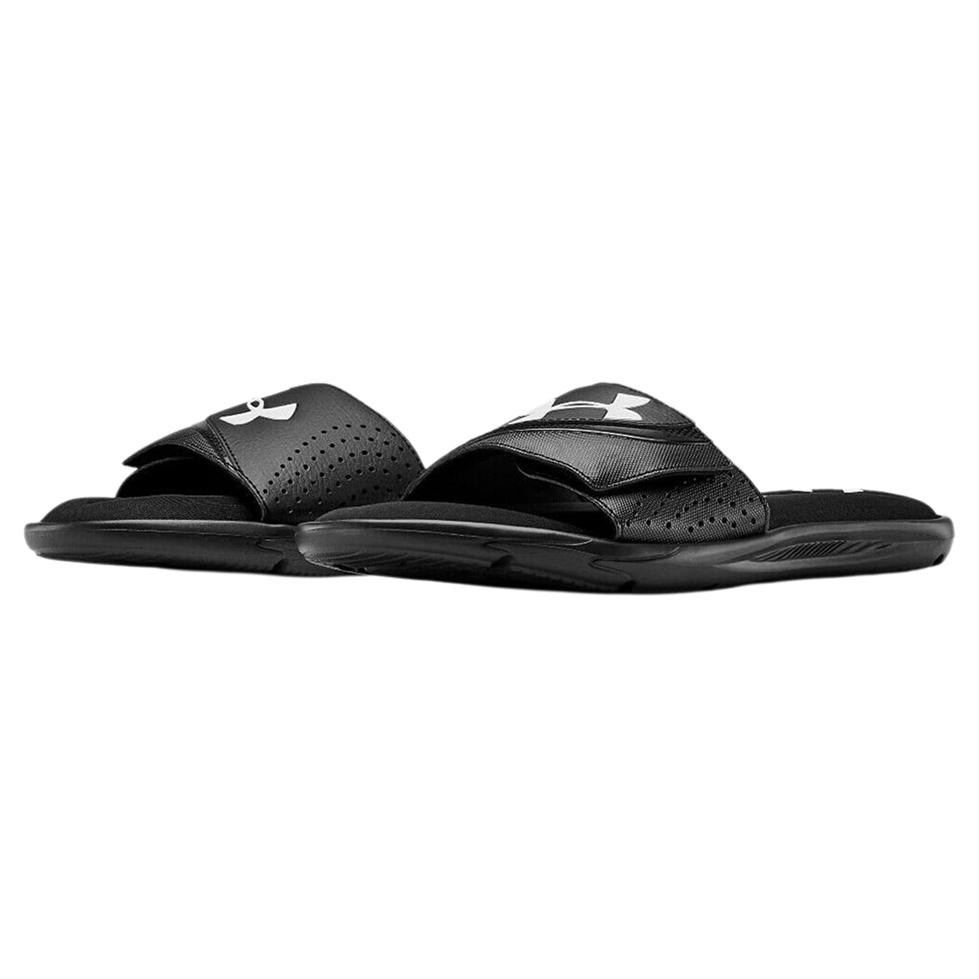 Under Armour Men's UA Ignite VI Slides Athletic Sandals Flip Flop Foam 3022711, Black/Black, 13