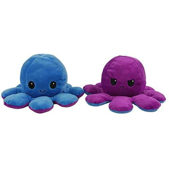 Cute Octopus Plush Toys, Double Sided Flip Octopus Doll, Soft Reversible Octopus Stuffed Animal Doll, Creative Toy Gifts For Kids, Family, Friends Blue Perple
