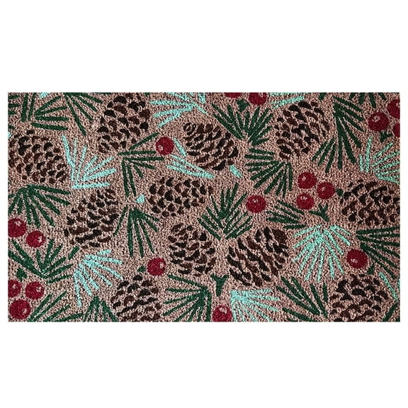 Briarwood Lane Winter Coir Doormat 30x18 Pine Cones For Winter Coir Doormat