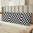 thumbnail image 5 of Body Pillow Cover White And Black Checkered Pattern Long Pillow Case With Zipper Decorative Soft Cushion Bedding Pillowcase 20"X54", 5 of 6