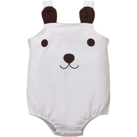 

YOUI-GIFTS Summer Infant Baby Romper Sleeveless Jumpsuit with Cartoon Bear Jumpsuit for Newborn Baby