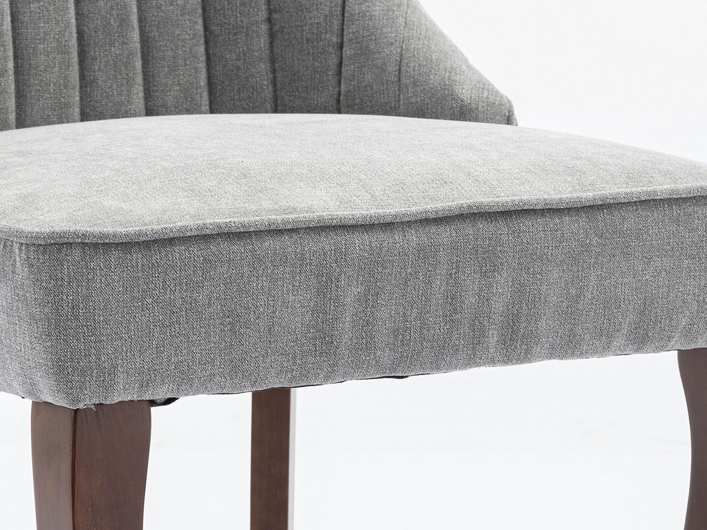 Gray Mid Century Dining Chairs Set of 2, Modern Kitchen & Dining Room Chairs Set of 2, Fabric Upholstered Kitchen Chairs for Dining Table, Sillas de Comedor, Wood Legs (Grey, 2 Pcs)