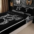 thumbnail image 3 of meiyoeat Bow Cheetah B Zipper Full Size Comforter Sets with Fitted Sheet and 2 Pillowcases for Women Girls, Fashion Cheetah Print Ribbon Zipper Bedding Set, Black White, Black Reversible, 4-Piece, 3 of 6