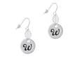 thumbnail image 2 of Delight Jewelry Silvertone Large Script Letter - W - 3/4'' Disc - Silvertone Leaf French Earrings, 2 of 5