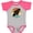 Baseball Heather and Hot Pink, variant on Space Rocket Retro Sunset Boys or Girls Baby Bodysuit