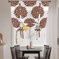 thumbnail image 4 of Tie Up Curtains for Windows Brown Dahlia Flowers Valance Adjustable Balloon Curtain Grey Floral Tie Up Shades for Kitchen Living Room Bedroom Privacy Curtain Drape 34x45 Inch, 4 of 9