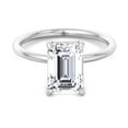 thumbnail image 2 of Melsa - Emerald Cut Moissanite Lab- Diamond Thin Band Solitaire Engagement Ring, 2 of 4