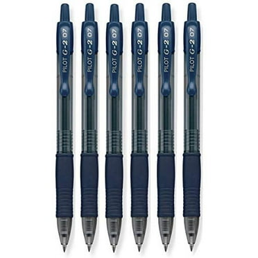 Pilot G2 Retractable Premium Gel Ink Roller Ball Pens Fine Pt, Navy Blue, Pack Of 6