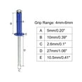 thumbnail image 2 of Unique Bargains 5mm x 10mm Aluminum Open End Flat Round Head Blind Rivets, Blue 25 Pack, 2 of 5