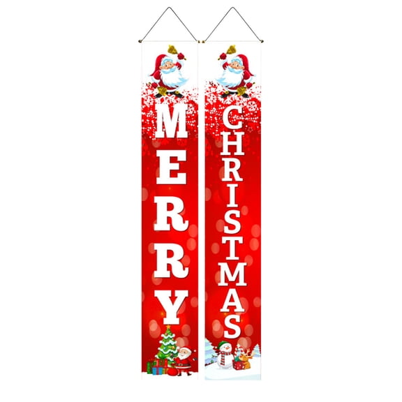 Grrvtrz Christmas Couplet Door Curtain Custom Party Decoration Door Cover Christmas Flag Background Cloth,Holiday Products,Christmas Decorations