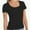 Black, variant on Women Casual Long Sleeve Slim Scoop Neck Fit T Shirts Basic Tee Tops Crew