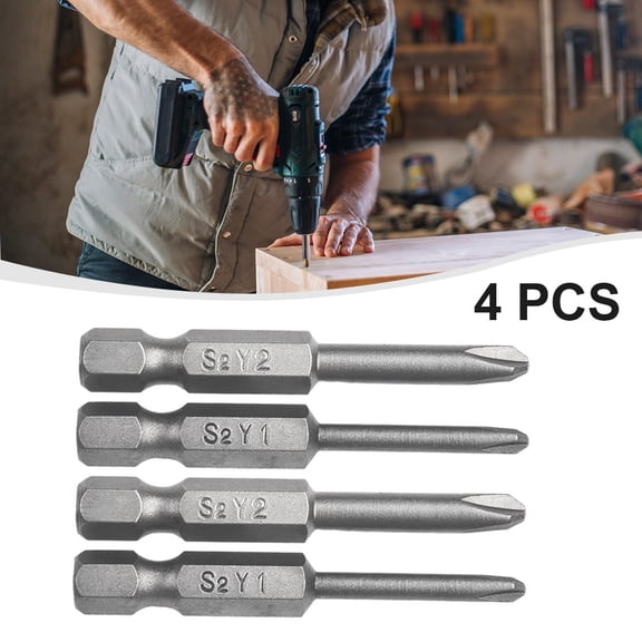 4pcs Y1 Y2 Y Tip Magnetic Tri-wing 50mm Head Screwdriver Bits Set Hex Shank For Manual Electric Screwdrivers Drill Air Tools