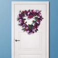 thumbnail image 2 of Artificial Roses Heart-Shaped Garland Decoration, Home Wall Fake Rose Flowers Hanging Garland, Simulation Rose Floral Front Door Wreath, Spring Decorative Wreath for Wedding Party Decor (#B), 2 of 7