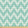 thumbnail image 2 of Ambesonne Chevron Fabric by the Yard Upholstery, Zigzags in Aquatic Tones, 10 Yards, Seafoam and White, 2 of 5
