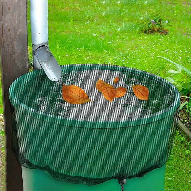 2 uds cubierta de malla mantener limpio barril de lluvia cubierta de red suministros de jardín (negro 100cm) Likrtyny Libre de BPA