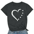 thumbnail image 2 of BLVB Valentine's Day Shirt for Womens Cute T-Shirt Heart Printed Shirts Short Sleeve Crewneck Graphic Tees Tops Dark Gray, 2 of 3