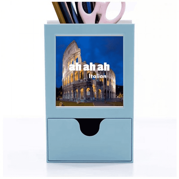 Italian Gladiator Field Scenery Mood Desk Supplies Organizer Pen Holder Card