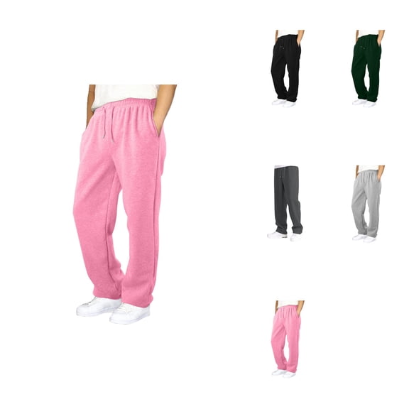 3 Pack Girls' Wide Leg Sweatpants – Casual Loose Fit Joggers with Elastic Waist & Drawstring, Open Bottom, Pockets for Spring Summer Outdoor Wear