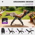 thumbnail image 3 of PURPLE LEAF Oversized Outdoor Reclining Chair Patio Zero Gravity Chaise Lounge Folding Chair with Removable Cushion Adjustable Headrest for Lawn Camping Beach Pool Black, 3 of 9