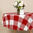 thumbnail image 3 of Nanqianyi Red Checkered Round Tablecloth 60 Inch, Washable Polyester Table Cloth for Dining Room Party Outdoor Picnic, 3 of 9