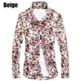 thumbnail image 1 of Camisas florales nuevas de para hombre, camisas casuales de moda ajustadas, camisas de vestir de negocios con estampado floral, camisas para hombre, camisas de manga larga, 1 of 6