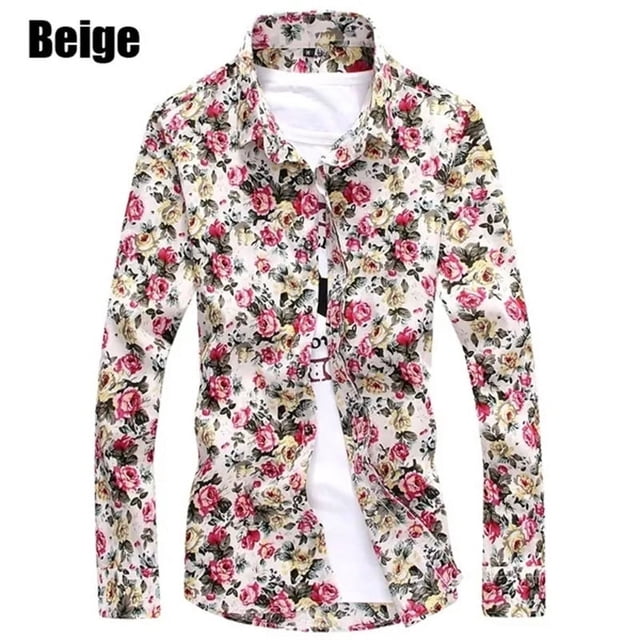 Camisas florales nuevas de para hombre, camisas casuales de moda ajustadas, camisas de vestir de negocios con estampado floral, camisas para hombre, camisas de manga larga
