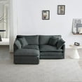 thumbnail image 5 of 2 Seater L-Shaped Sectional with Ottoman - Sturdy Frame & Customizable Placement of Pillows, 5 of 13