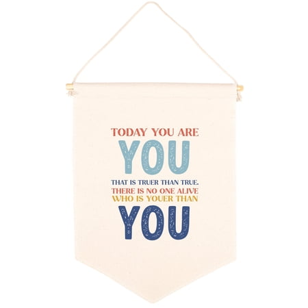 Koyal Wholesale Hanging Wall Canvas Banner, Today You Are You Canvas, Nursery Wall Decoration Banner, 1-Pk