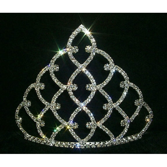 5" Traditional Rhinestone Crown - Silver #11186S