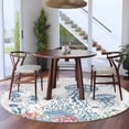 thumbnail image 3 of Round Rugs 5Ft, Coastal Jellyfish Round Area Rug Washable Indoor Throw Carpet, Summer Beach Nautical Ocean Coral Seahorse Soft Non Slip Circle Rug for Cabinet Bathroom Home Decor Aesthetic, 3 of 8