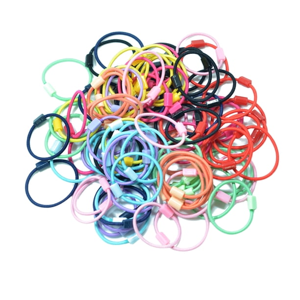 100 Pack Cute Fresh Colors Hair Rubber Band Alta Niñas Titur Diadema s DIY Accesorio el cabello R Macarena Titular de cola de caballo