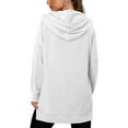 thumbnail image 3 of Yievot Womens Casual Hoodies Long Sleeve Fall Sweatshirts Solid Loose Side Slit Pullover Tops with Pocket, 3 of 8