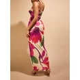 thumbnail image 2 of Michellecmm Women's Long Slim Cami Dress Sleeveless Low Cut Open Back Flower Print Beach Dresses, 2 of 6