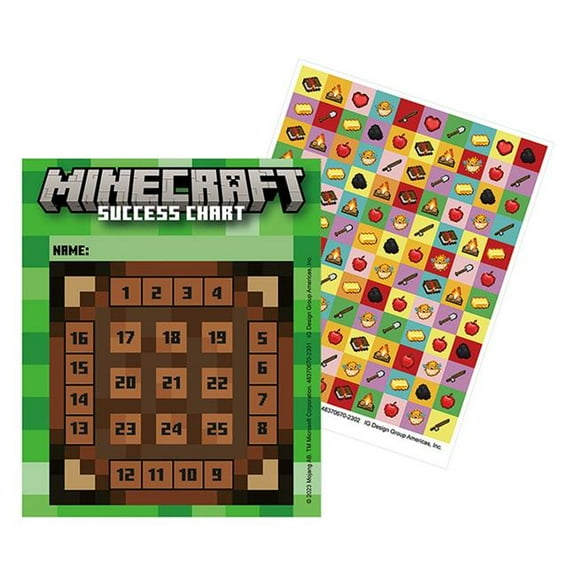 Minecraft Mini Reward Charts with Stickers - Pack of 3