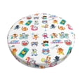 thumbnail image 1 of Balery Hello Summer Cat Fundas de asiento para taburete de bar redondo de tela de terciopelo ajustables que protegen de arañazos y manchas para sillas de 14 a 17 pulgadas.-14 inch, 1 of 7