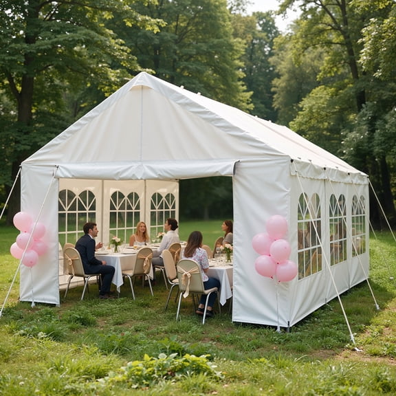 10'x20' Carport Canopy Party Tent Outdoor Gazebo with Removable Sidewalls Waterproof UV Protected Commercial Shelter for Wedding BBQ, Events and Vehicle Parking