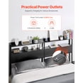 thumbnail image 2 of VEVOR Headboard for King Size Bed Head Board with 2 Shelves & LED Light Black, 2 of 9