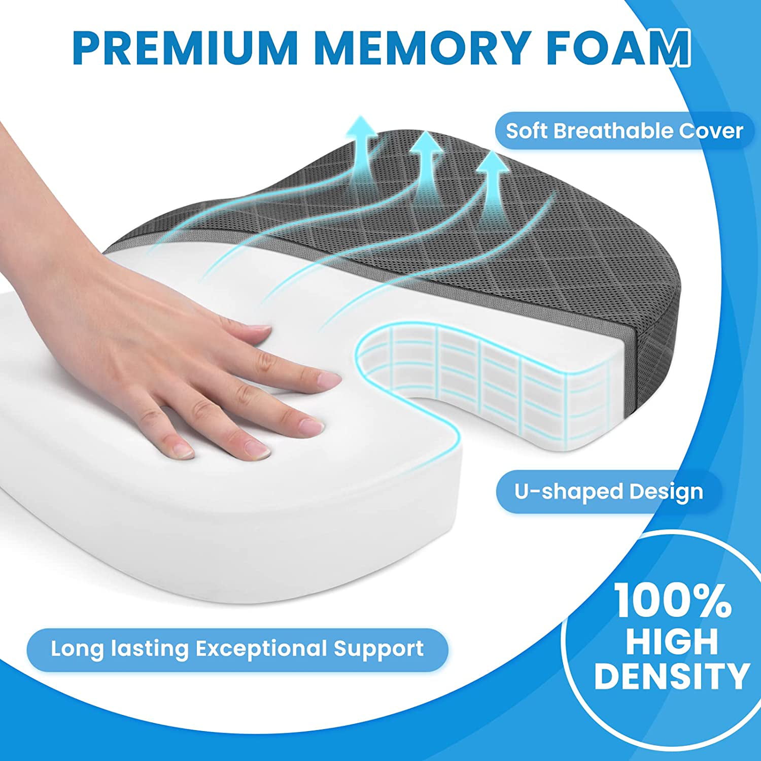 Memory Foam Car Seat Cushion,Driver Seat Cushion Coccyx Sciatica Pillow  Sitting Butt Cushions for Pressure Relief for Car Seat Driver,Computer Chair,Office,Wheelchair.  Price: $33. USA testers Dm me for details. : r/AMZreviewTrader