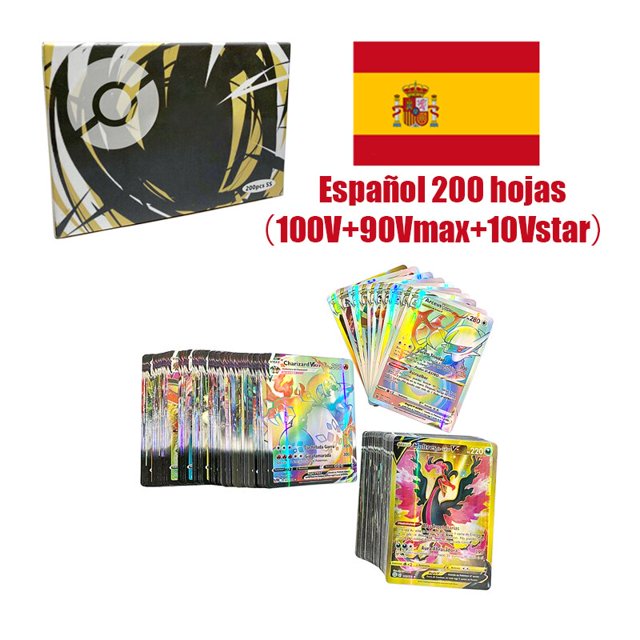 Cartas de Pokémon en Español, juego de cartas brillantes de energía de entrenador, caja de colección española, juguetes, Vstar, TAG TEAM, GX, VMAX, V, nuevo Fivean unisex