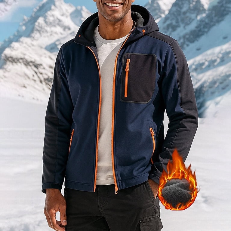 Hxshgdsn Mens Full Zip Winter Jacket With Hooded Heavyweight Warm