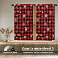 thumbnail image 3 of Renaiss 42 x 63 Inch Red Black Buffalo Plaid Bedroom Curtains Snowflakes Pattern Christmas Decorative Curtains for Living Room Winter Party Window Treatment Gingham Restaurant Drapes 2 Panels, 3 of 8