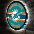 thumbnail image 5 of Miami Dolphins 15" Round LED Lit Wall Sign, 5 of 5