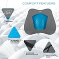 thumbnail image 5 of Skechers Lumbar Support Pillow, Gel Infused Memory Foam Back Support Cushion for Car Seat, Cooling Breathable Lumbar Cushion, Non-Slip Driving Back Support for Car Truck Office Chair, Gray, 5 of 10