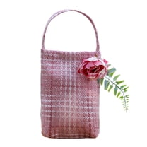 hulanddfd Valentine's Day Tote Bag - 4.33x10.24 in Pink Flower Bouquet Handbag Flower Arrangement Box for Party Decor and Daily Use Gifts for Women