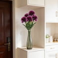 thumbnail image 4 of Beautynvta 5 Pcs Artificial Dandelions Flower Bouquet, Silk Fake Flowers, Wedding Home Hotel Floral Arrangements Decorations Photography Prop Display, Purple, 4 of 6