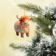 thumbnail image 2 of Biezeib Cartoon Cow Decorative Hanging Ornament for Cars Cute Acrylic Highland Cow Pendants Christmas Tree Decorations, 2 of 6