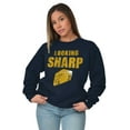 thumbnail image 4 of Looking Sharp cheddar Cheese Pun Gym Sweatshirt for Men or Women Brisco Brands S, 4 of 6
