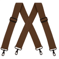 thumbnail image 2 of Buyless Fashion Mens Suspenders - 48" Elastic Adjustable Heavy Duty 2" Wide - X Back With Black Hooks - 5140-Camel, 2 of 7