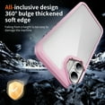 thumbnail image 5 of Compatible with iPhone 16 Plus Clear Phone Case,Drop Protection Anti-fall Rugged Heavy Duty Shockproof Military Protective Tough Durable Transparent Phone Case Cover,Pink, 5 of 7